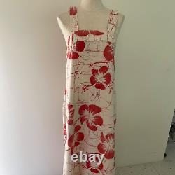 Vintage Penneys Hawaii Femmes Maxi Taille De Robe Bouton Moyen Floral Poche