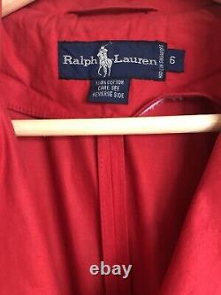 Vintage Ralph Lauren Blue Label Red Trench Coat