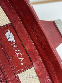 Vintage Red Bosca Sac À Main Assorti Et Portefeuille Fabriqués En Italie