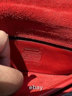 Vintage Red Coach Leather Legacy Ramblers Crossbody Sac À Épaule Purse
