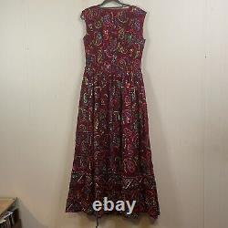Vintage Royal Ltd Gown Sequins Faits À La Main Paisley Brodé Taille Femme 10
