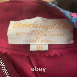 Vintage Royal Ltd Gown Sequins Faits À La Main Paisley Brodé Taille Femme 10