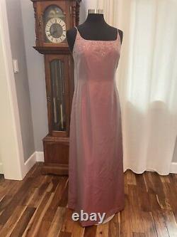 Vintage Shelli Segal Prom Robe Gown Taille Femme 10 Iridescent Rouge