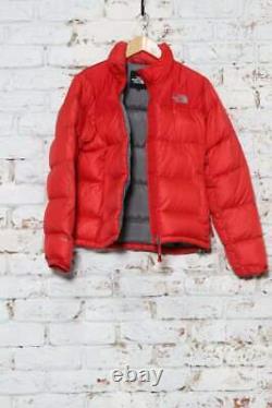 Vintage The North Face Puffer Brodé Logo Down Jacket Rouge