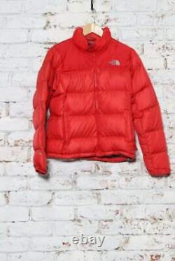 Vintage The North Face Puffer Brodé Logo Down Jacket Rouge