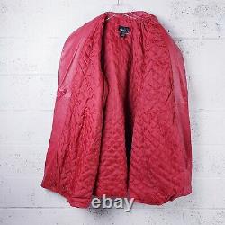 Vintage Venezia Femmes Plus Taille 28w Rouge Cuir Swing Coat One Button