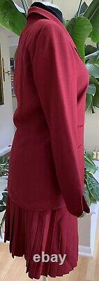Vinture De Dior Christienne Pire Pure Wool Bourgogne Red Maroon Suit Taille 2/4