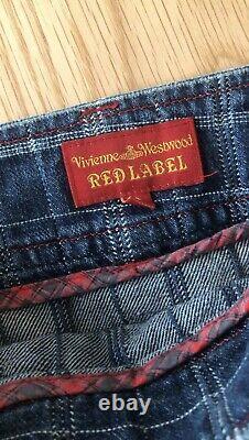 Vivienne Westwood Chaîne Strap Orb Logo Utilitaire Jupe Taille 2 Rouge Étiquette Vtg Rare