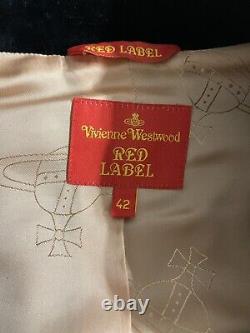 Vivienne Westwood Étiquette Rouge Veste De Velours Vintage Noir 42 Avec Construit À Bustier