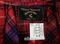 Vivienne Westwood Vintage Veste Tartan Rouge Blouse Taille It44 Uk 10-12