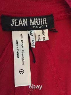 Vtg 70s 80s Jean Muir London Red Paisley Glitter Sheer Dolman Maxi Robe S-m