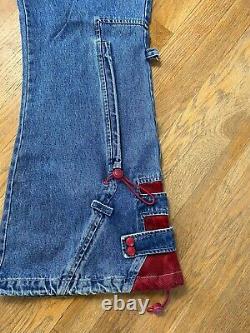 Vtg 90s Macgirl Bleu Rouge Baggy Rave Skater Pants Jeans Rare Macgear Jnco Sz 15