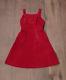 Vtg Femme 40s 50s Red Corduroy Dress Jumper Avec Poches 1940s 1950s