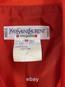 Yves Saint Laurent Rive Gauche Veste Rouge Vintage Blazer Sz 36 Small