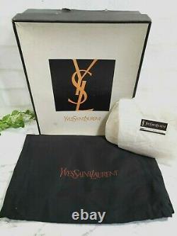 Yves Saint Laurent Sac En Cuir Rouge Chevron T.n.-o. Vintage Ysl Avec Pouch & Box